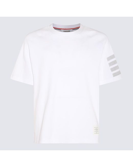 Thom Browne White And Cotton T-Shirt for men