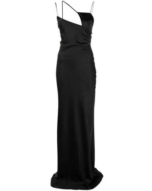 The Attico Black Melva Cut-out Satin Gown