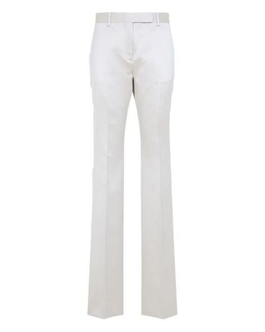 Tom Ford Gray Cotton And Silk Blend Trousers