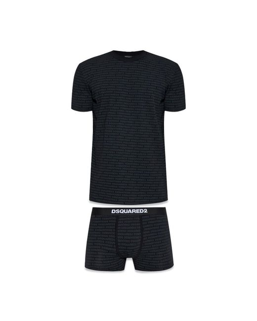 DSquared² T-Shirt And Boxer Set in Black for Men | Lyst UK