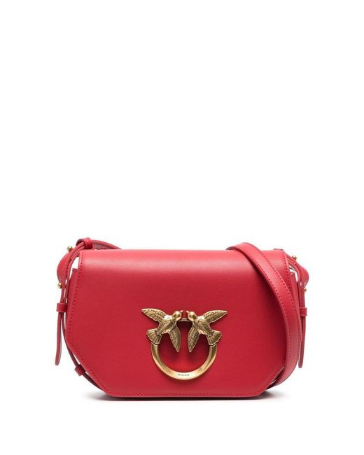 Pinko 'love Bag Click Exagon' Mini Shoulder Bag With Logo Patch In