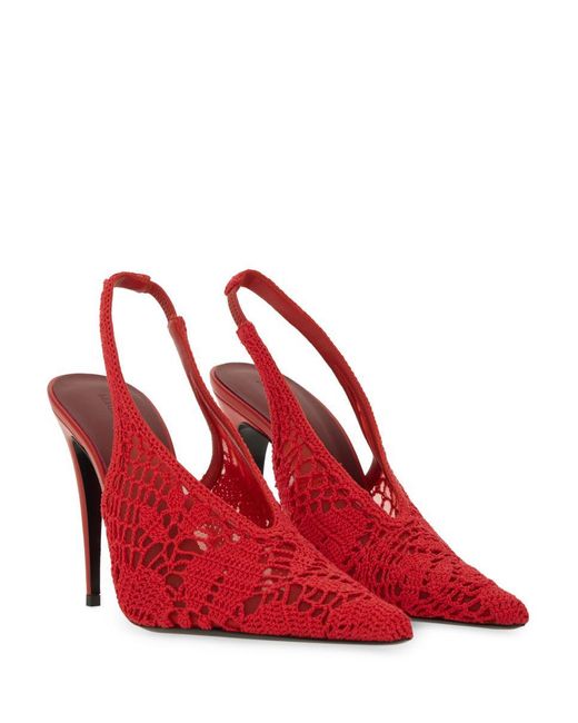 Magda Butrym Red Crochet Slingback
