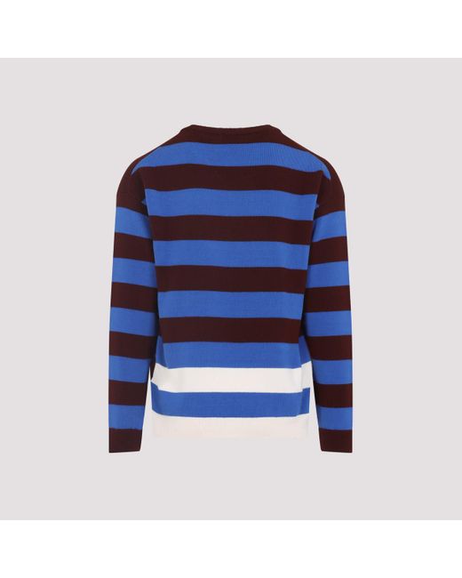 Paul Smith Blue Bold Striped Crew Neck Pullover for men