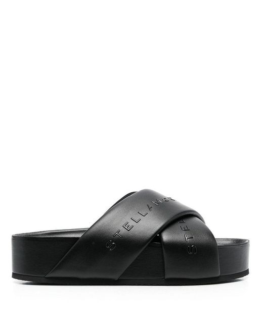 Stella McCartney Black Signature Platform Sandals