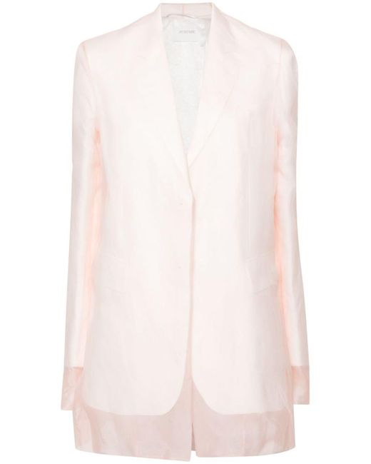 Sportmax Pink Silk Single-Breasted Jacket