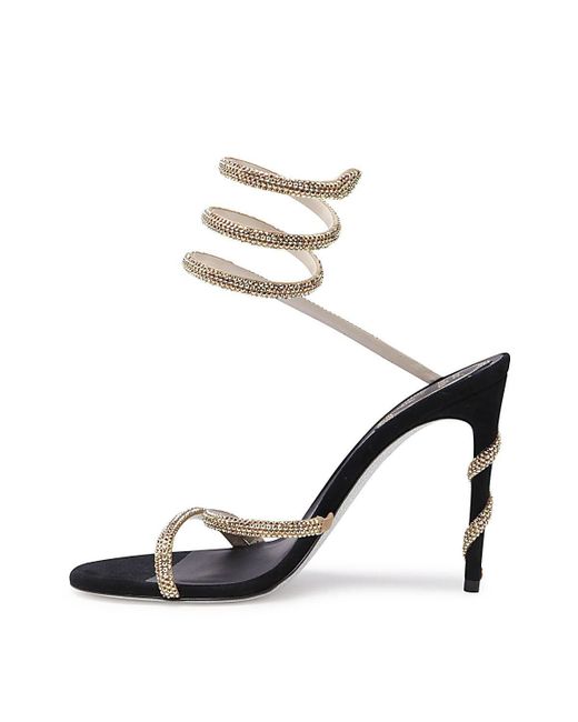 Rene Caovilla Metallic Margot Embellished Suede Sandals