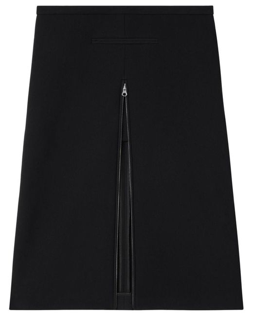 Black crepe a line skirt outlet