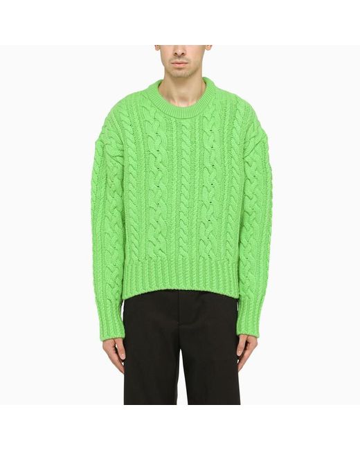 Ami Paris Ami Paris Crew-neck Sweater in Green for Men | Lyst
