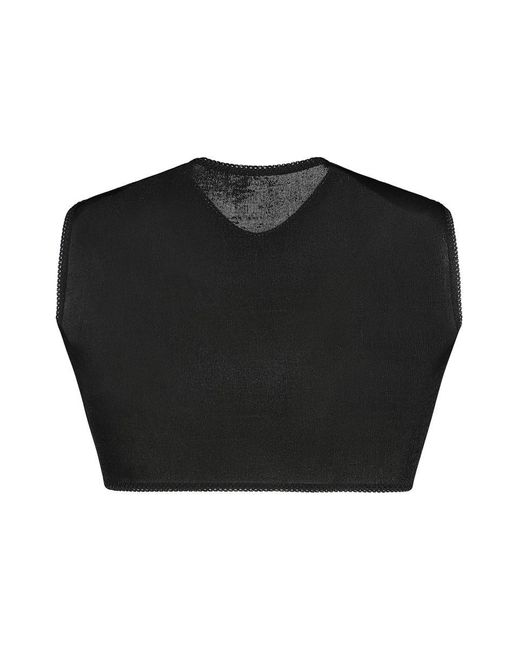 Anna October Black Technical Fabric Crop Top