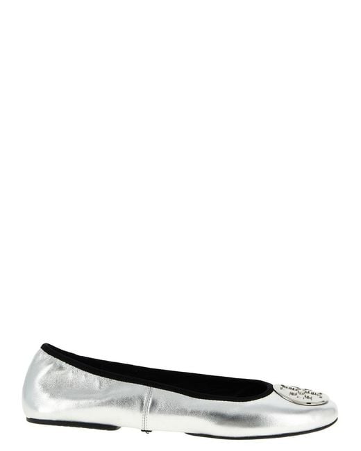 Tory Burch White 'Reva Travel' Ballet Flats