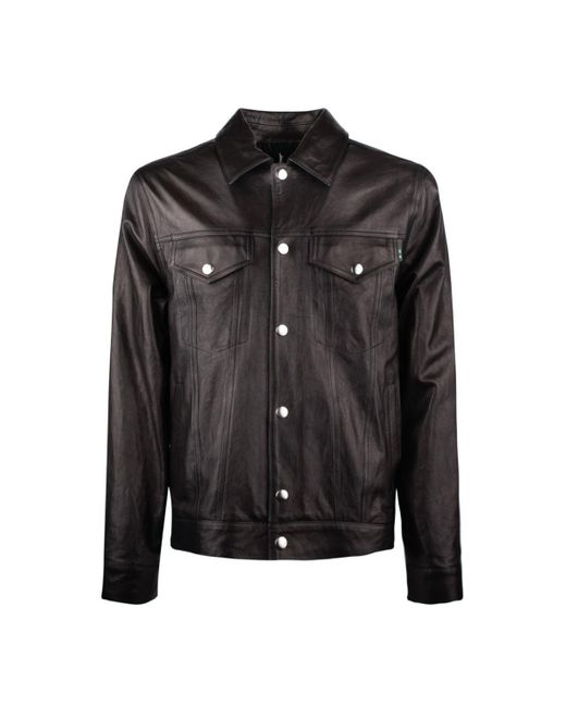 Department 5 Black Damian Leather Jacket for men
