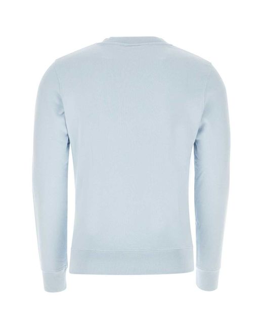 Maison Kitsuné Blue Pastel Light Cotton Sweatshirt for men