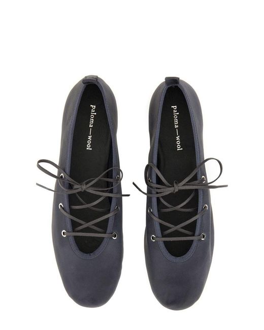 Paloma Wool White Lace-Up Ballerina "Pina"