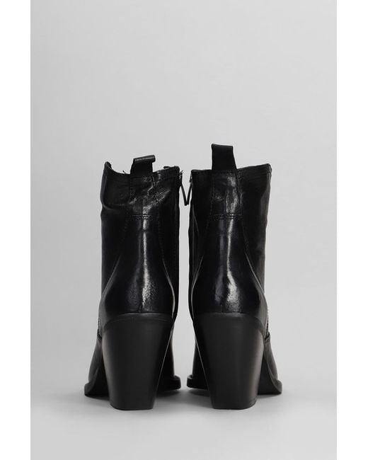 METISSE Black Texan Ankle Boots