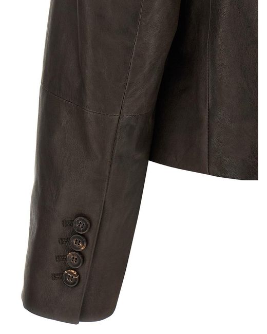 Brunello Cucinelli Black Blazer Nappa Monile