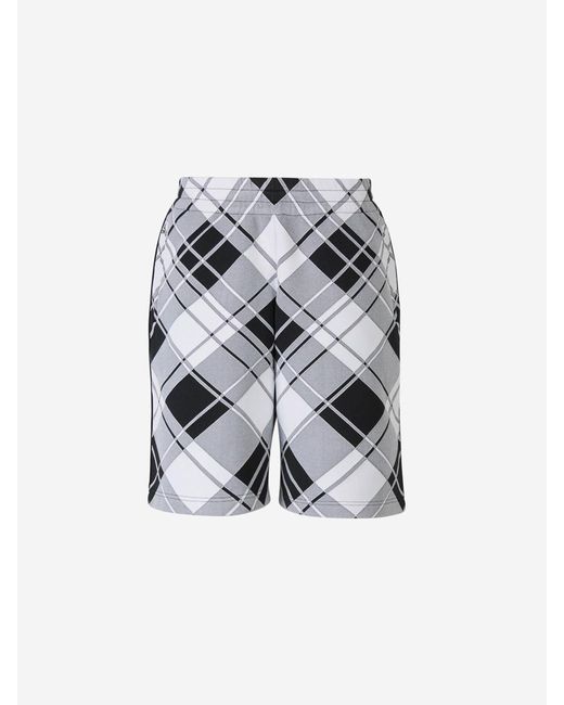 Burberry Gray Checkered Bermuda Shorts for men