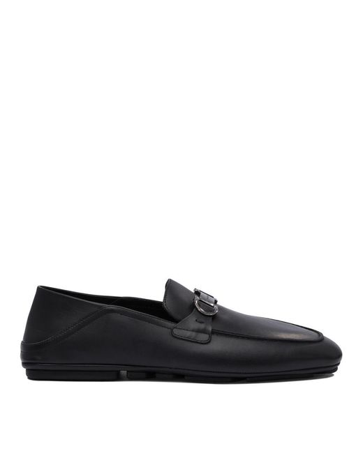 Ferragamo Black 100% Leather Loafers & Slippers for men