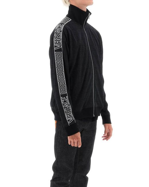 Versace Black Techno Allover Track Sweatshirt for men