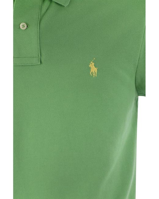 Polo Ralph Lauren Green Slim-Fit Pique Polo Shirt for men