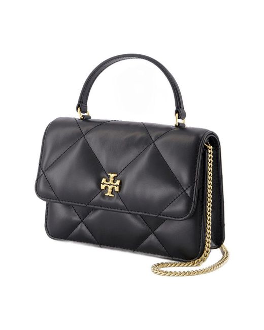 Tory Burch Black Kira Diamond Mini Wallet On Chain