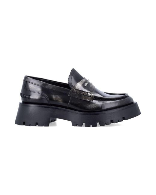 Alexander Wang Black Two-Tone Leather Loafers