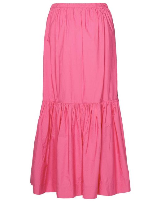 Ganni Pink Fuchsia Cotton Skirt