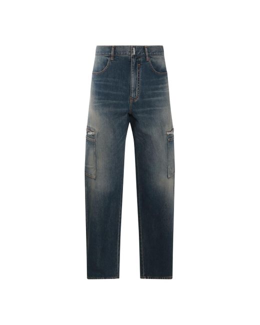 Givenchy Blue Navy Cotton Jeans for men
