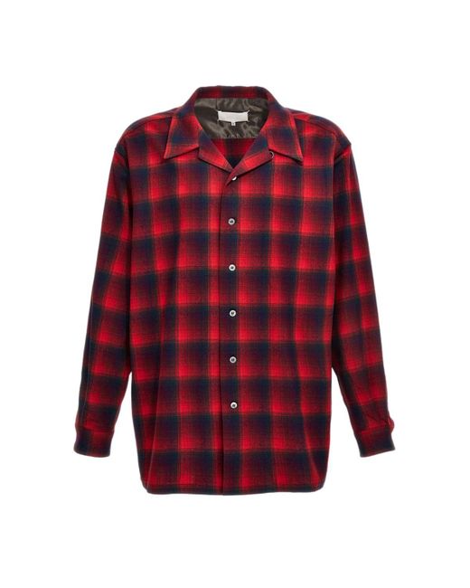 Maison Margiela Red Pendleton Shirt, Blouse for men