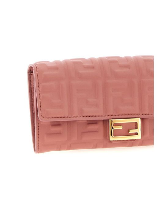 Fendi Pink 'Continental Baguette' Wallet On Chain