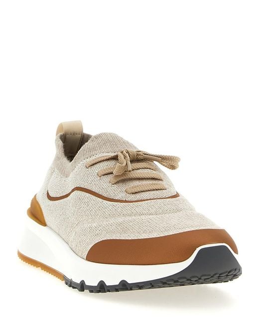 Brunello Cucinelli White 'Runners' Sneakers for men