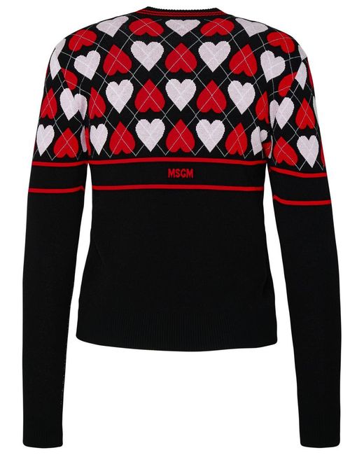 MSGM Red Viscose Blend Sweater