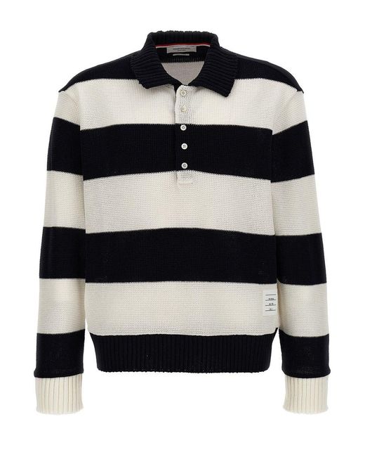 Thom Browne Blue 'Rugby' Polo Shirt for men