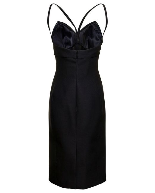 Versace Black Midi Bustier Dress