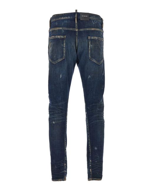 DSquared² Blue 'Sexy Twist' Jeans With Used Effect And Rips for men