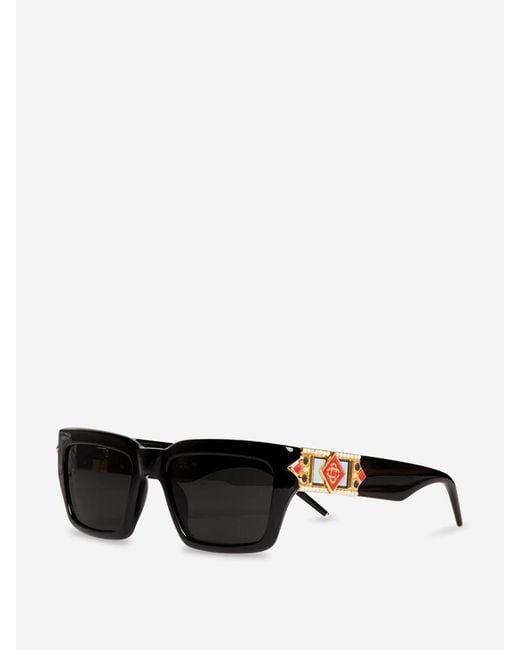 Casablanca White Metope Rectangular Sunglasses for men