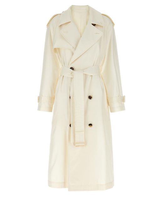 Burberry Natural Silk Maxi Trench Coat
