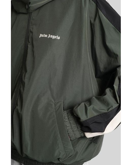 Palm Angels Green Jacket With Logo