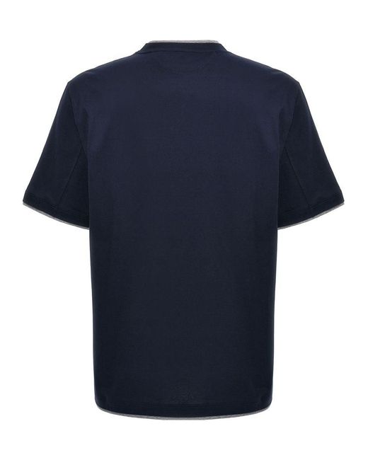 Brunello Cucinelli Blue T-Shirts And Polos for men