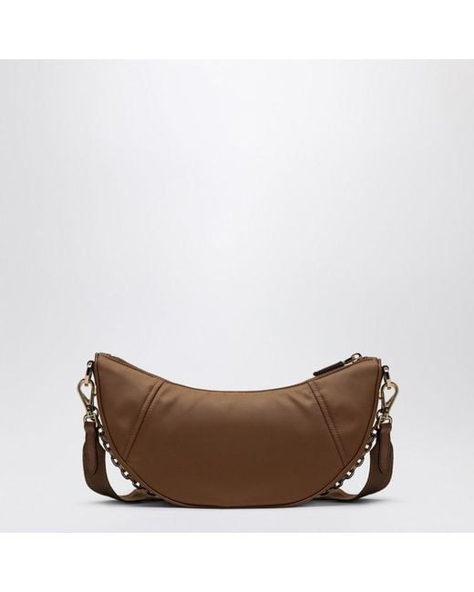 Prada Brown Demi-lune Shoulder Bag Brandy In Re-nylon