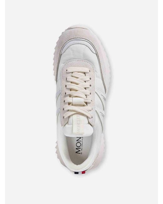 Moncler White Pacey Suede Sneakers for men