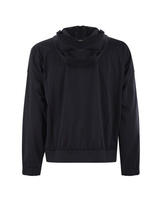 Herno Blue Hoodie With Zip for men