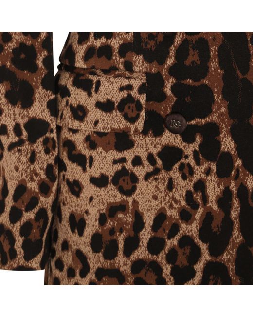 Dolce & Gabbana Brown Leopard Viscose Blazer