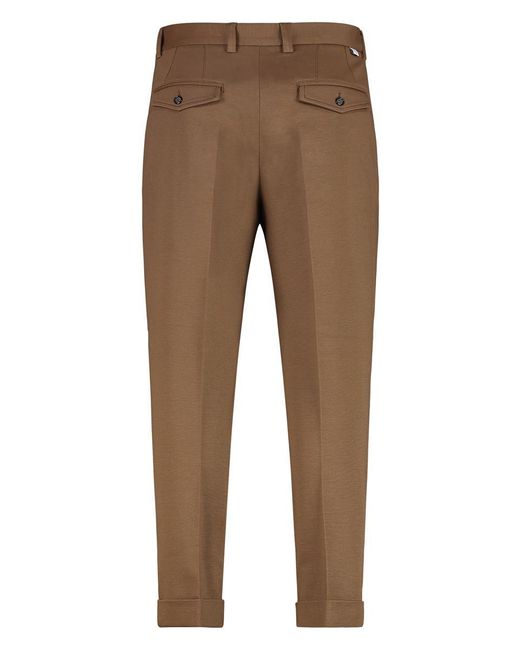 Paolo Pecora Brown Jersey Trousers for men