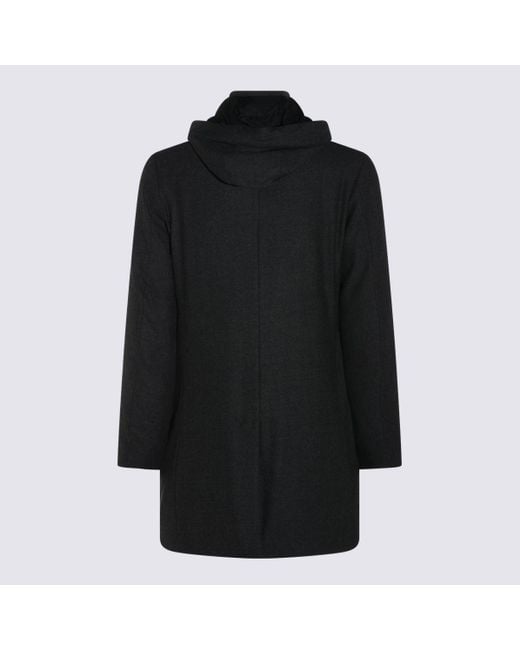 Montecore Black Wool Coat for men
