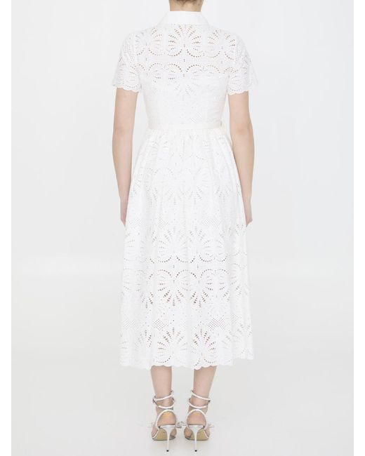 Self-Portrait White Midi Dress