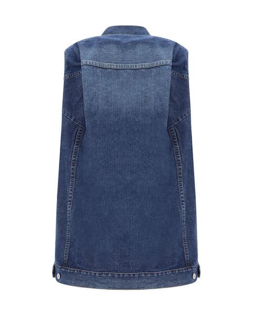 Sacai Blue Oversized Denim Vest For
