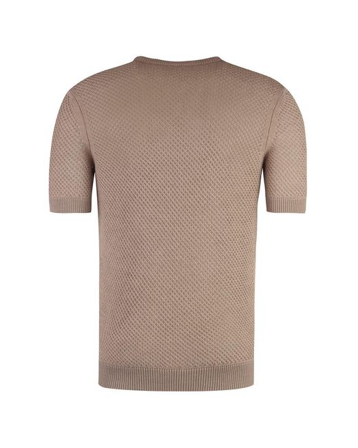 Fendi Brown Short Sleeve Sweater for men