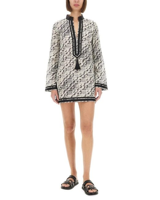 Tory Burch Gray Tunic With Print