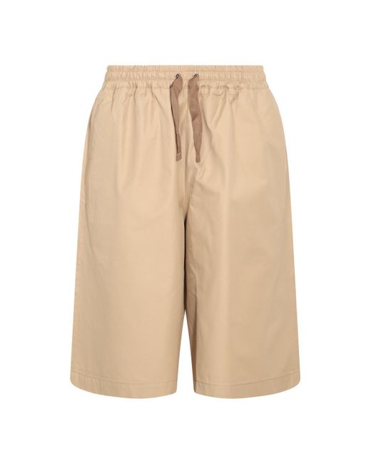 Maison Kitsuné Natural Beige Cotton Blend Shorts for men