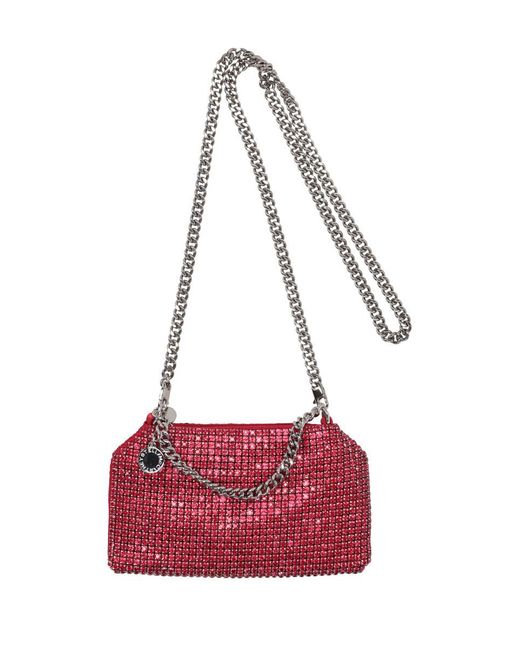 Stella McCartney Red Clutch Soft All Over Crystal Mesh